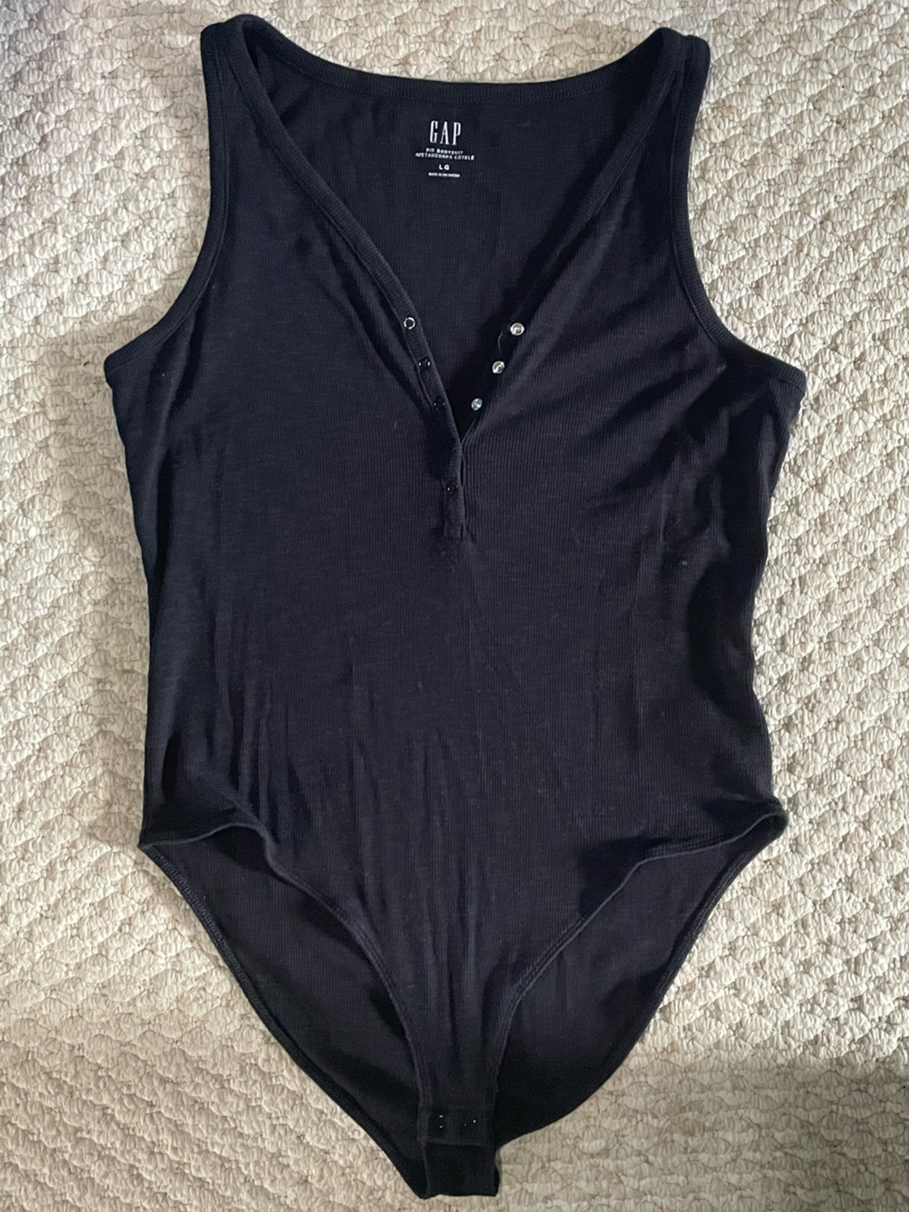 Gap Black Henley Tank Bodysuit